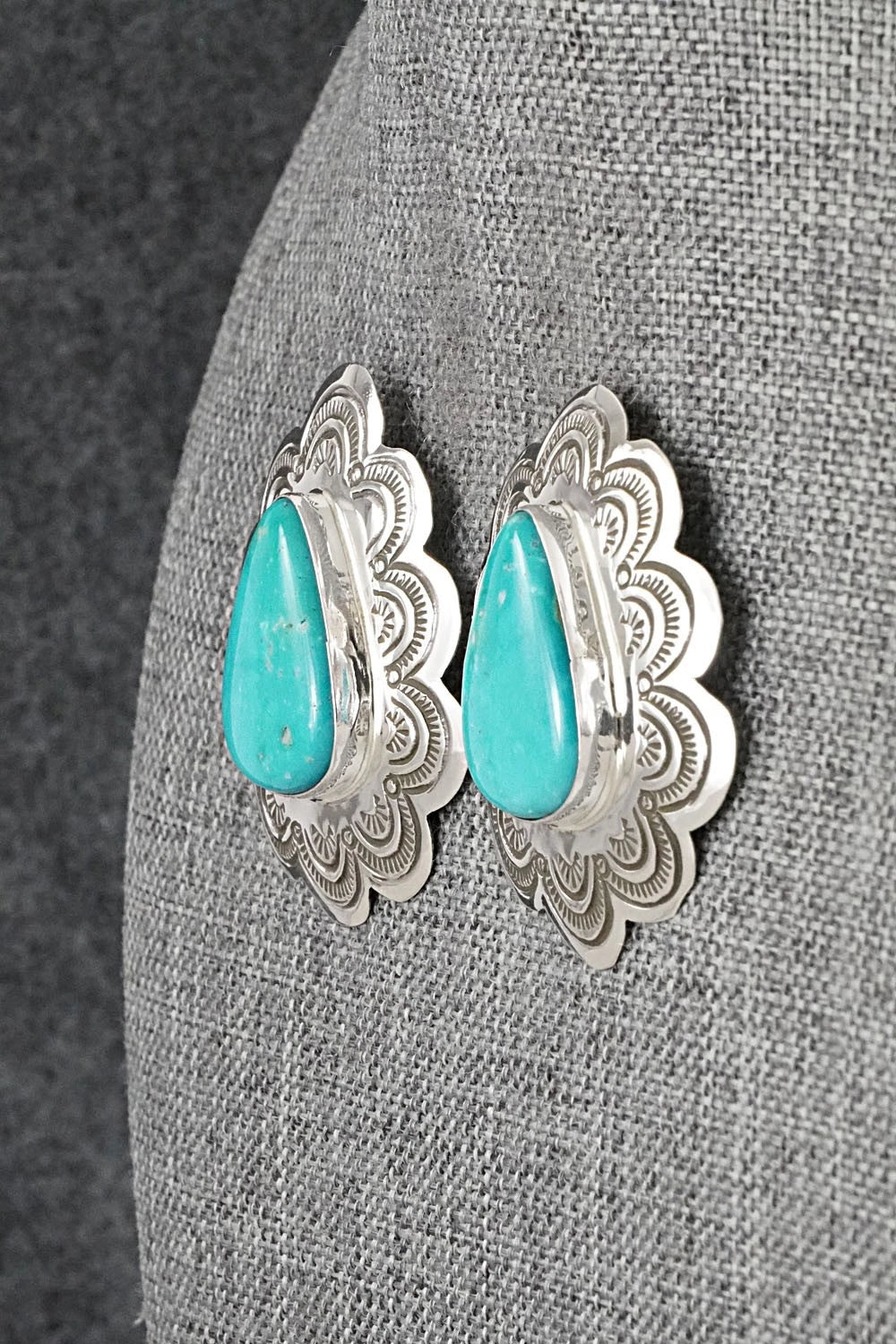 Turquoise & Sterling Silver Earrings - Arnold Blackgoat