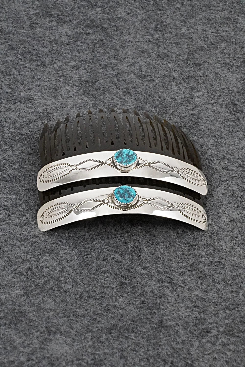 Turquoise & Sterling Silver Hair Combs - Joann Silver