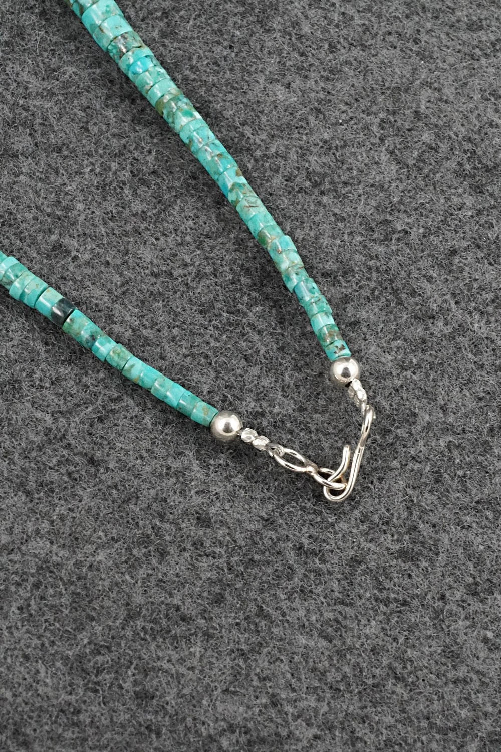 Turquoise & Sterling Silver Necklace 18" - Doreen Jake