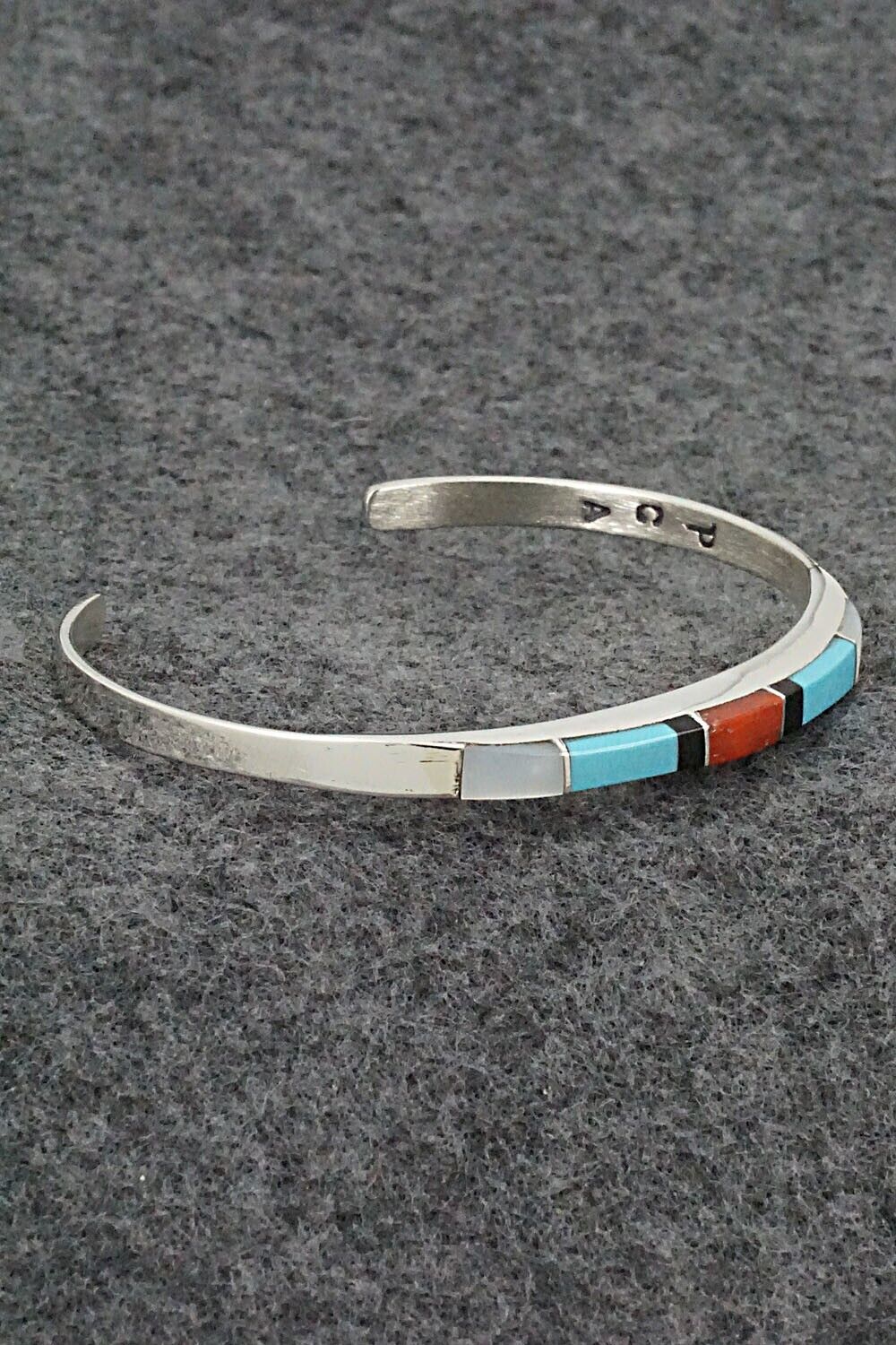 Multi Stone & Sterling Silver Inlay Bracelet - Phyllis Albert