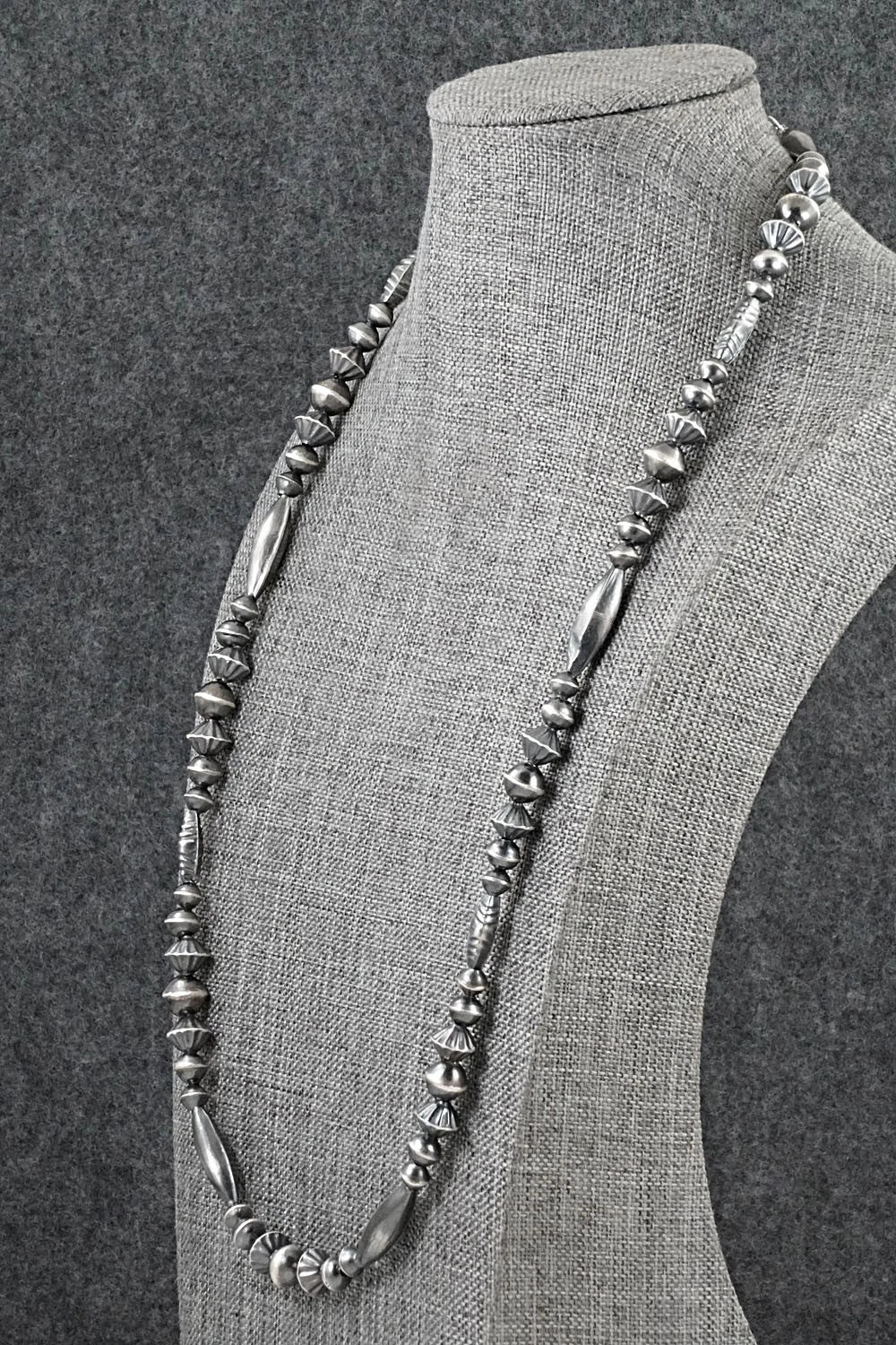 Sterling Silver Navajo Pearl Necklace 24" - Vintage