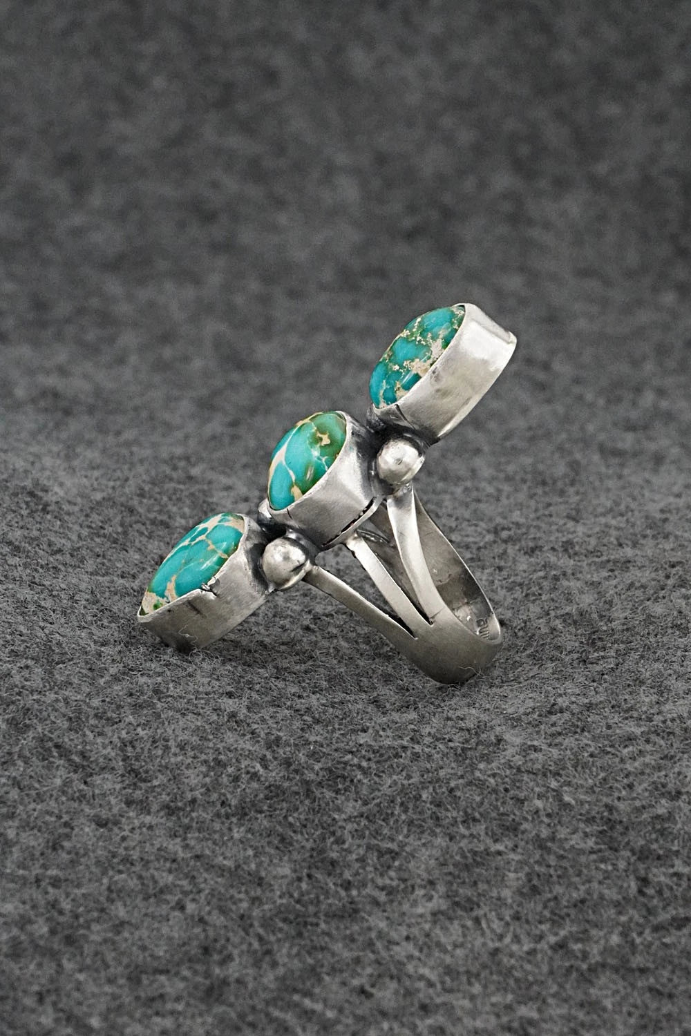 Turquoise & Sterling Silver Ring - Bobby Johnson - Size 6.5