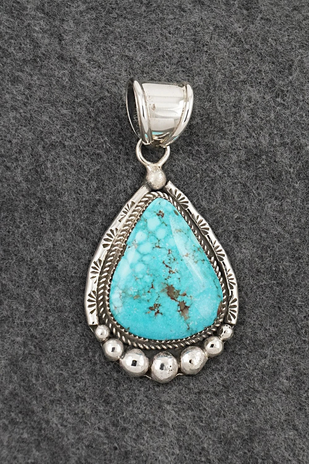 Turquoise and Sterling Silver Pendant - Ray Nez