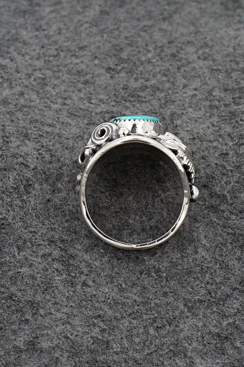 Turquoise & Sterling Silver Ring - Darrell Morgan - Size 13