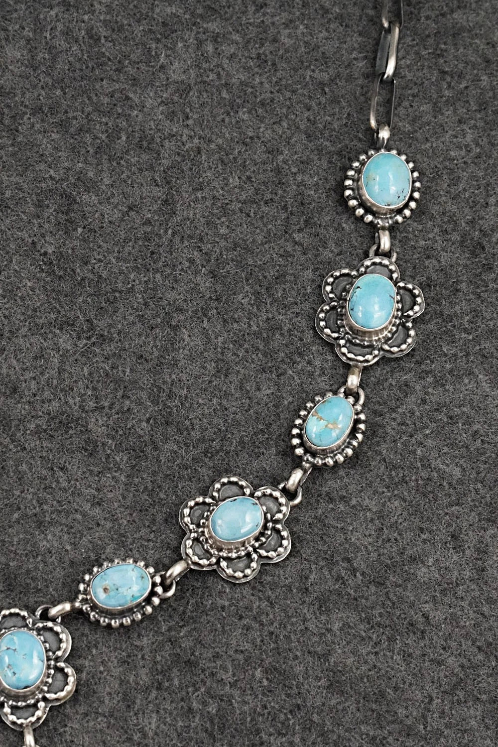 Turquoise & Sterling Silver Necklace and Earrings Set - Darrin Livingston