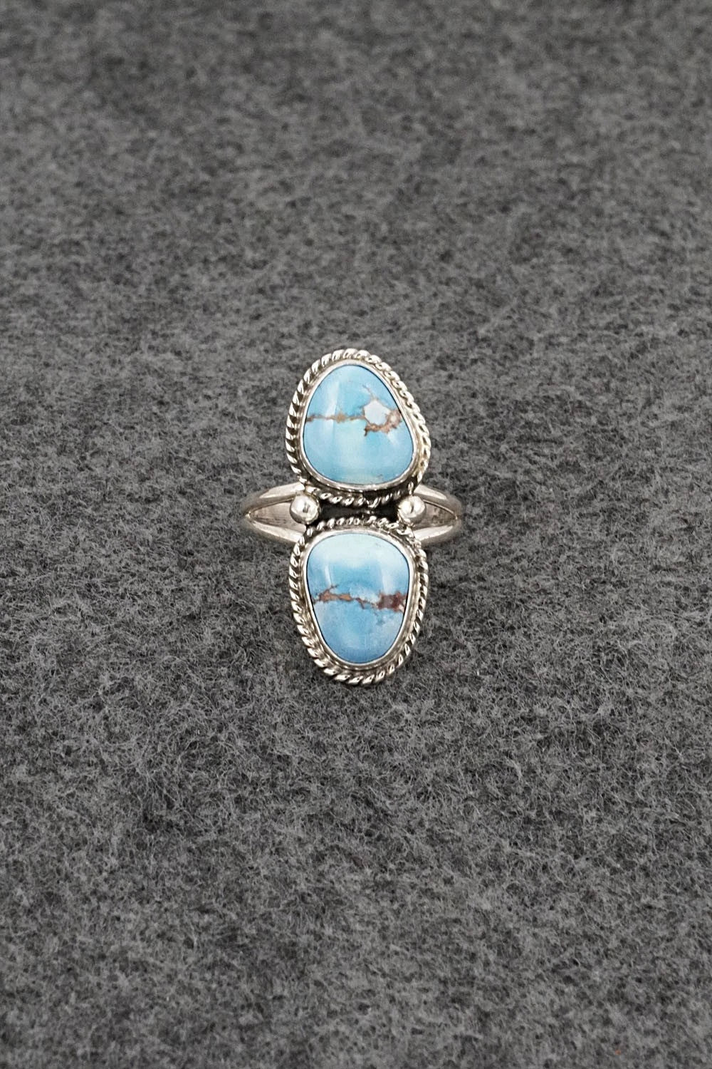 Turquoise & Sterling Silver Ring - Eugene Gruber - Size 8