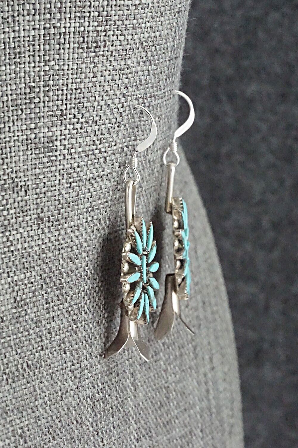 Turquoise & Sterling Silver Squash Blossom Set - Lorena Peina