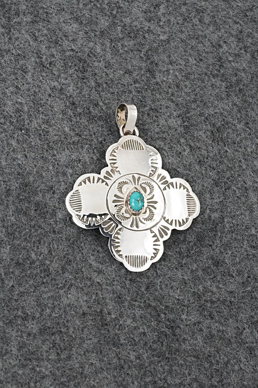 Turquoise & Sterling Silver Pendant - Bertha Begay
