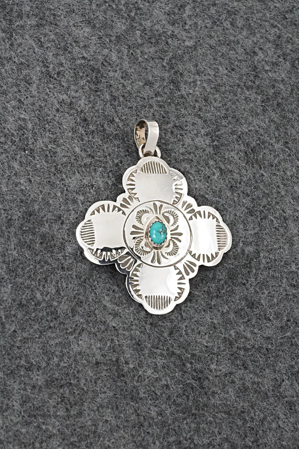 Turquoise & Sterling Silver Pendant - Bertha Begay
