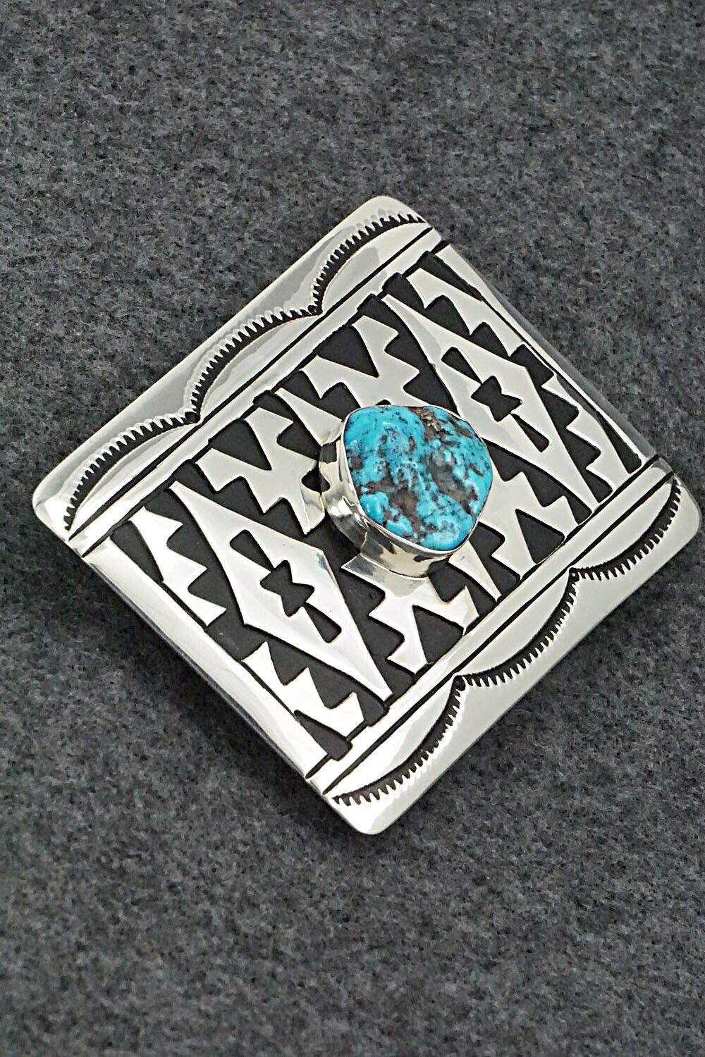 Turquoise & Sterling Silver Belt Buckle - Rosita Singer