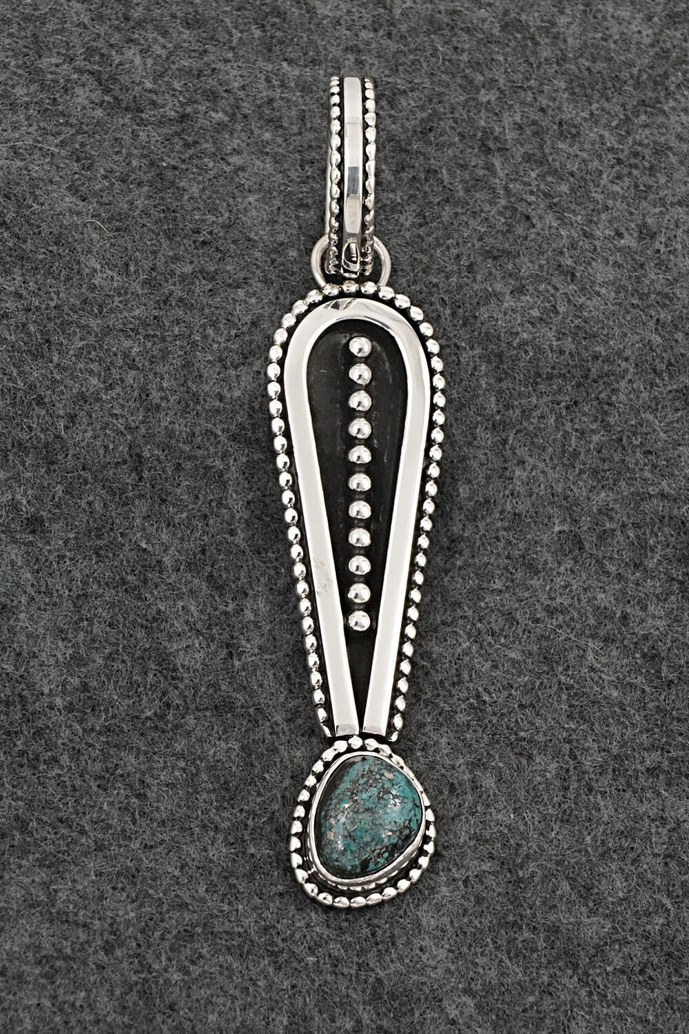 Turquoise & Sterling Silver Pendant - Jonathan Nez
