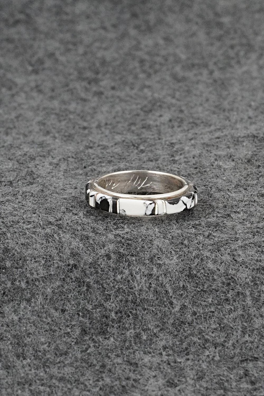 White Buffalo & Sterling Silver Ring - Terrance Panteah - Size 7