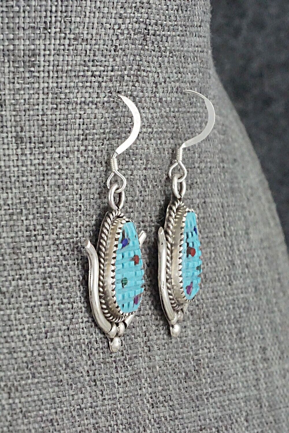 Turquoise & Sterling Silver Earrings - Tracy Bowekaty