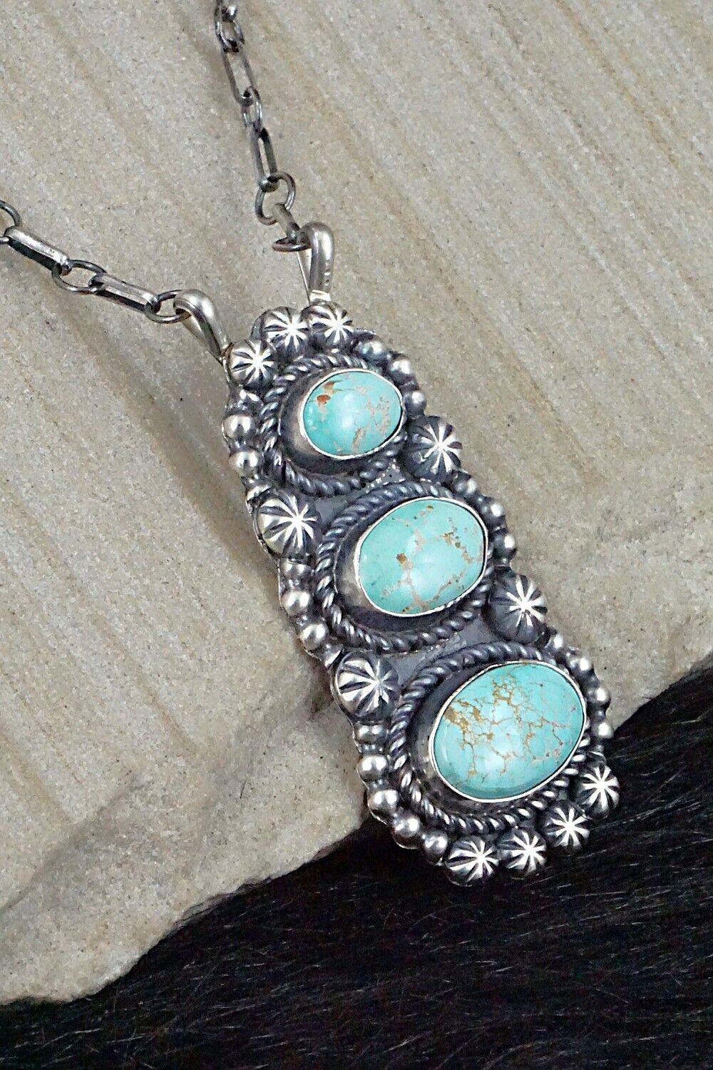 Turquoise & Sterling Silver Necklace - Jeff James