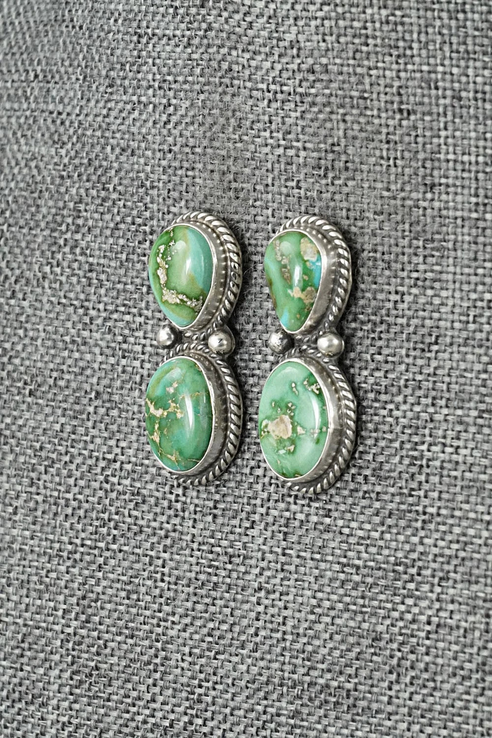Turquoise & Sterling Silver Earrings - Eugene Gruber