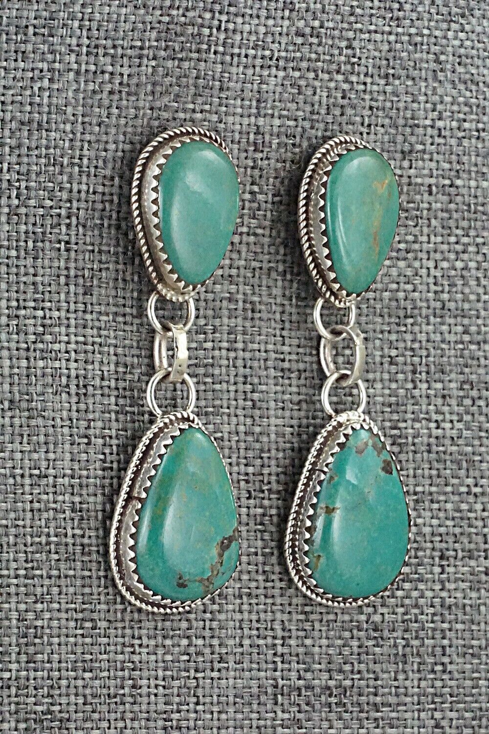 Turquoise & Sterling Silver Earrings - Ernest Hawthorne