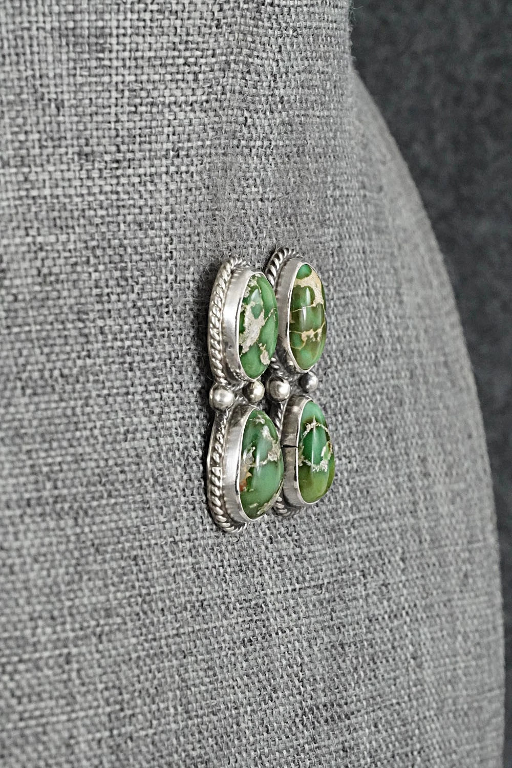 Turquoise & Sterling Silver Earrings - Eugene Gruber