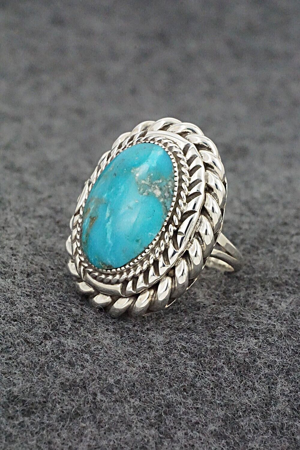 Turquoise & Sterling Silver Ring - Jerome Lee - Size 6.75