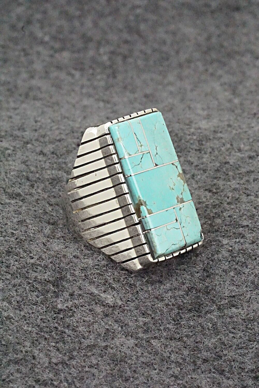 Turquoise & Sterling Silver Ring - Trevor Jack - Size 9.5