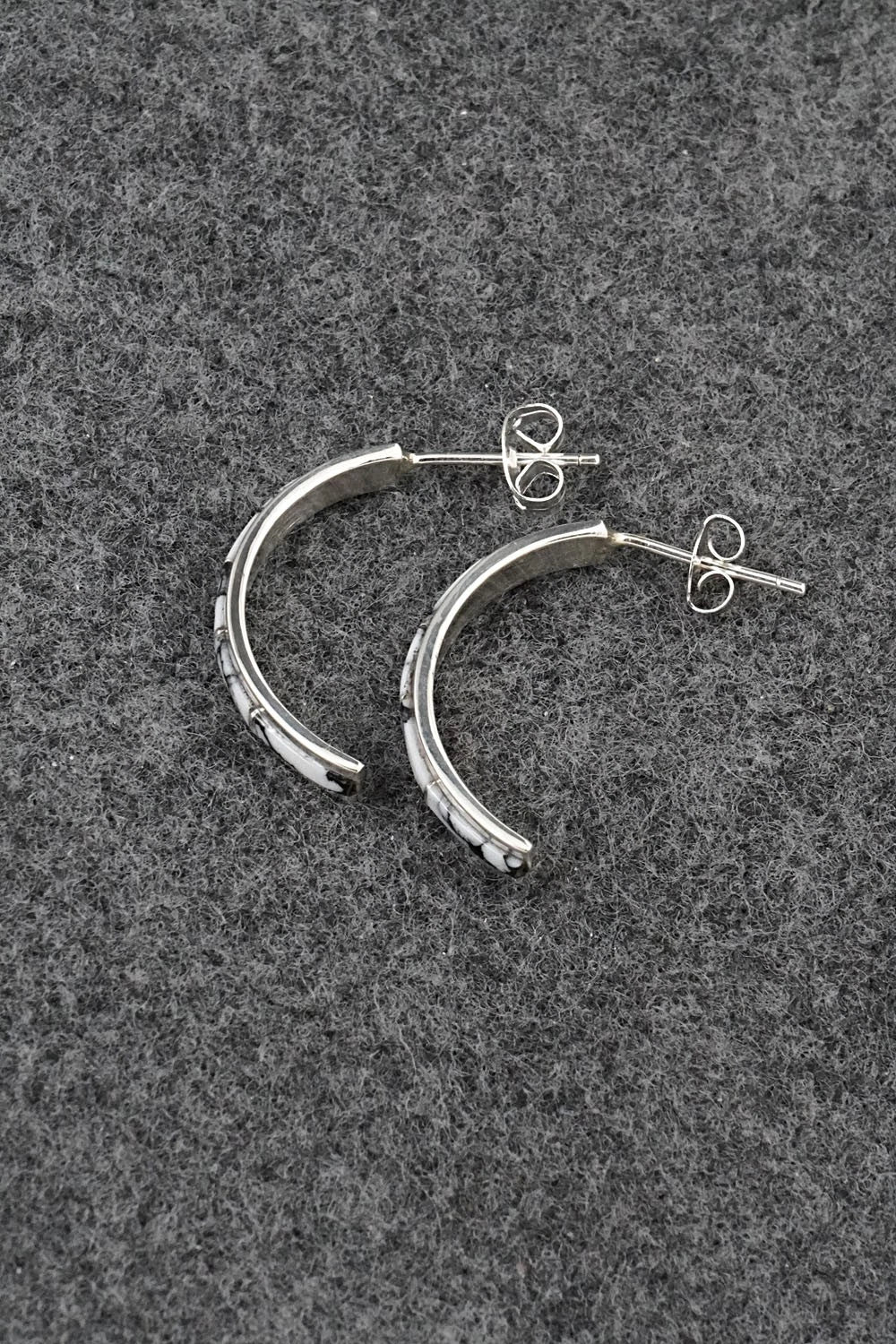 White Buffalo & Sterling Silver Earrings - Nathaniel Johnson