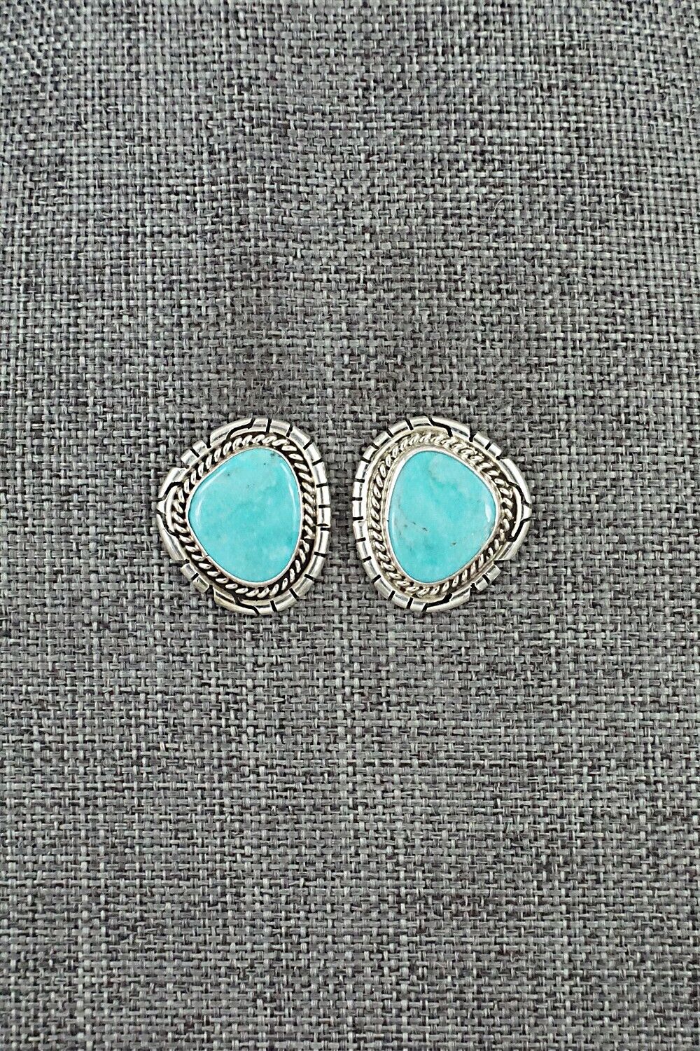 Turquoise & Sterling Silver Earrings - Peggy Skeets