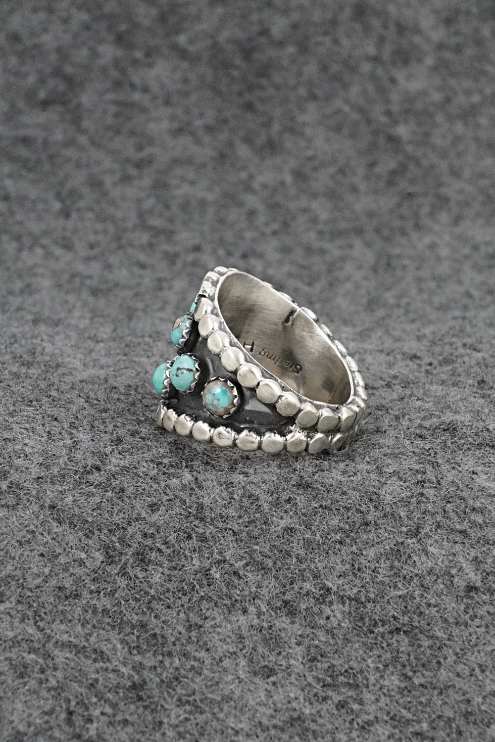 Turquoise & Sterling Silver Ring - Harry B. Yazzie - Size 7
