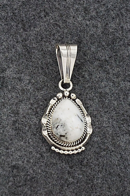 White Buffalo & Sterling Silver Pendant - Samuel Yellowhair