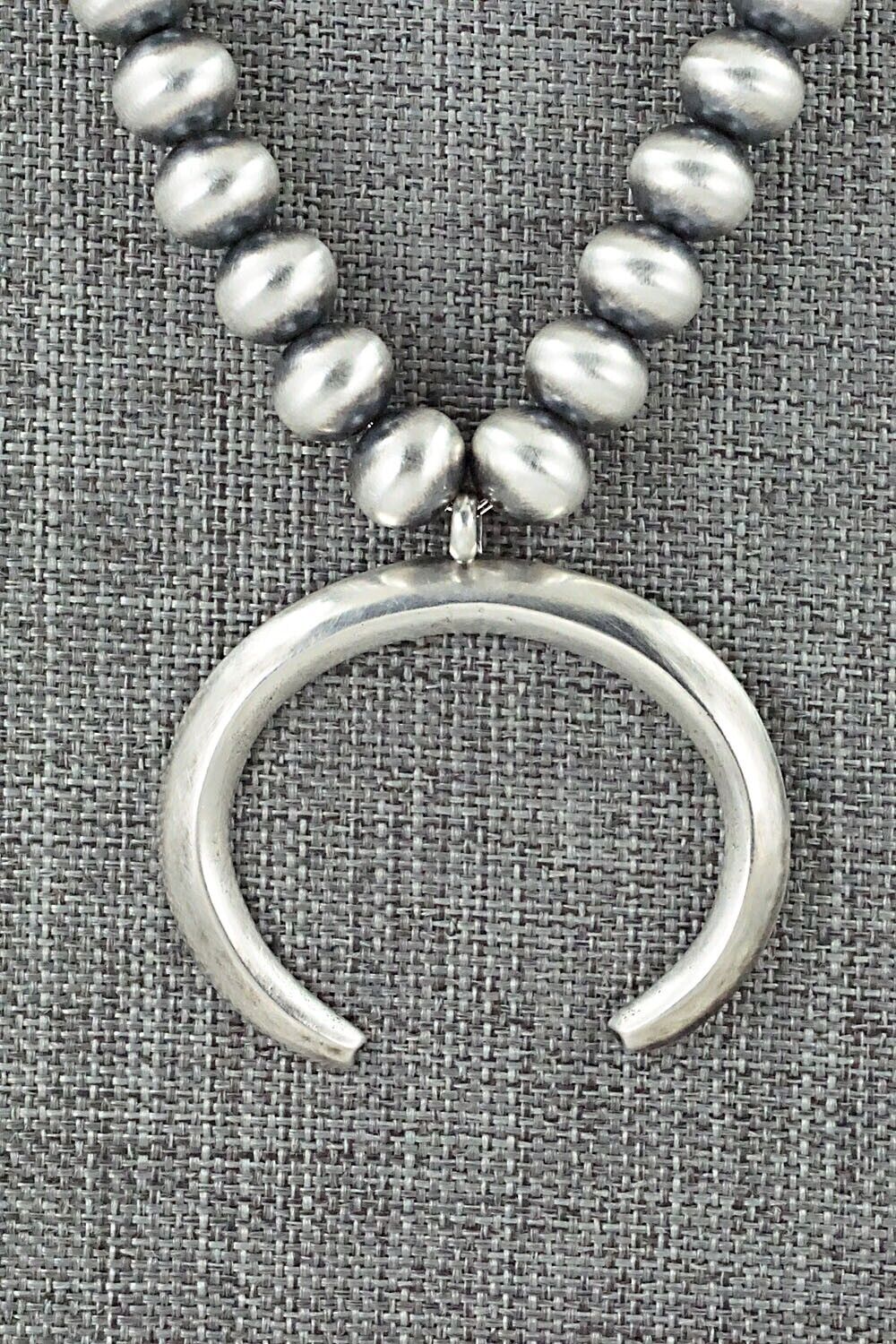 Sterling Silver Navajo Pearl & Naja Necklace - Geneva Werito