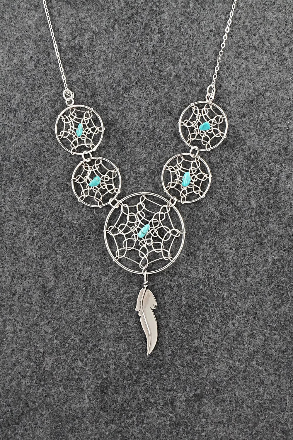 Turquoise & Sterling Silver Necklace - Lorenzo Arviso