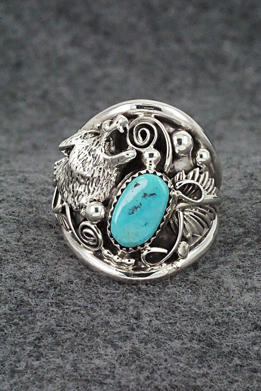 Turquoise & Sterling Silver Ring - Jeannette Saunders - Size 11.5
