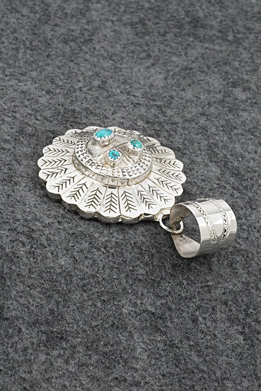 Turquoise & Sterling Silver Pendant - Alonzo Mariano