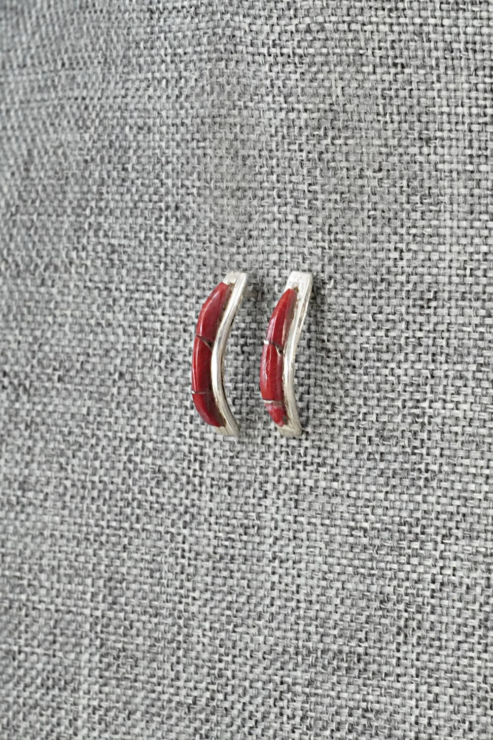 Coral & Sterling Silver Earrings - Kent Lonjose
