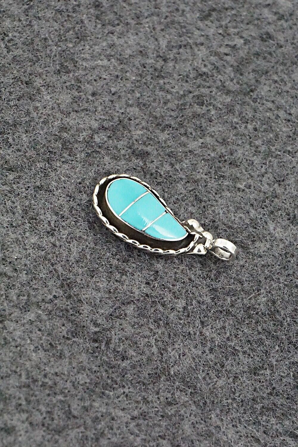 Turquoise & Sterling Silver Pendant - Susie Lowsayatee