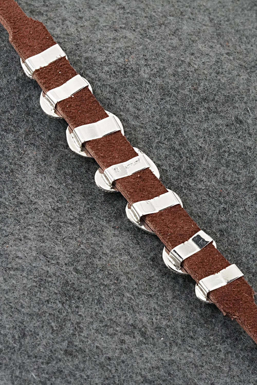 Turquoise, Sterling Silver & Leather Bracelet - Marlene Ramone
