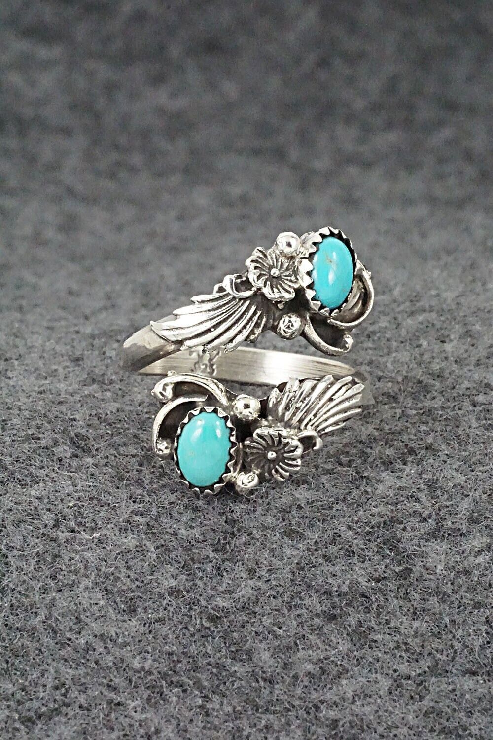 Turquoise & Sterling Silver Ring - Etta Belin - Size 7.5