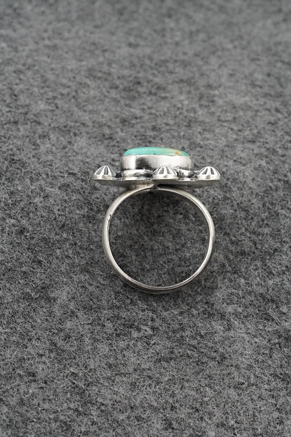 Turquoise & Sterling Silver Ring - Bobby Johnson - Size Adjustable