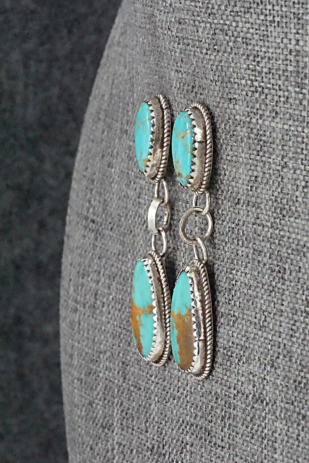 Turquoise & Sterling Silver Earrings - Ernest Hawthorne