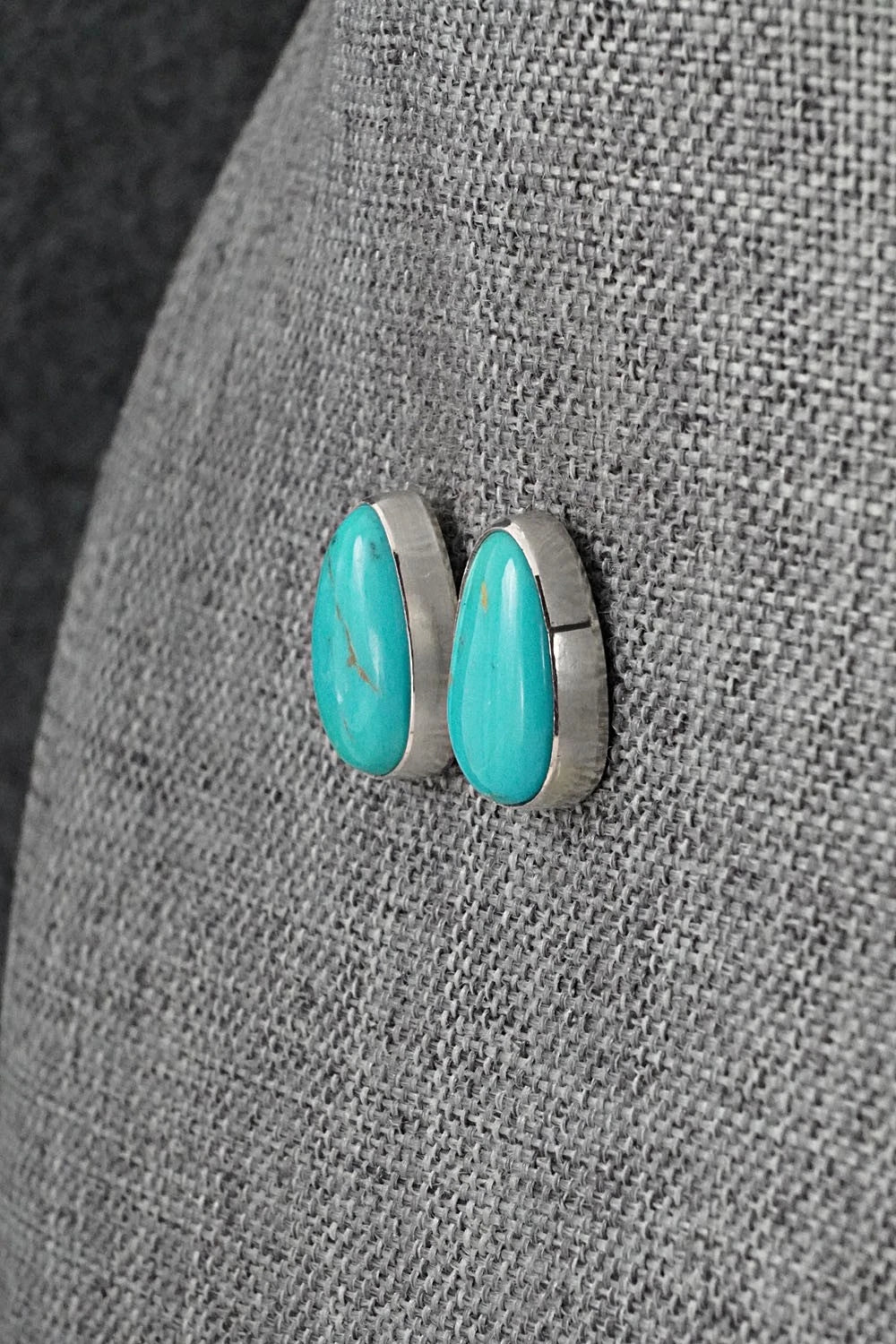 Turquoise & Sterling Silver Earrings - Rosemary Saunders
