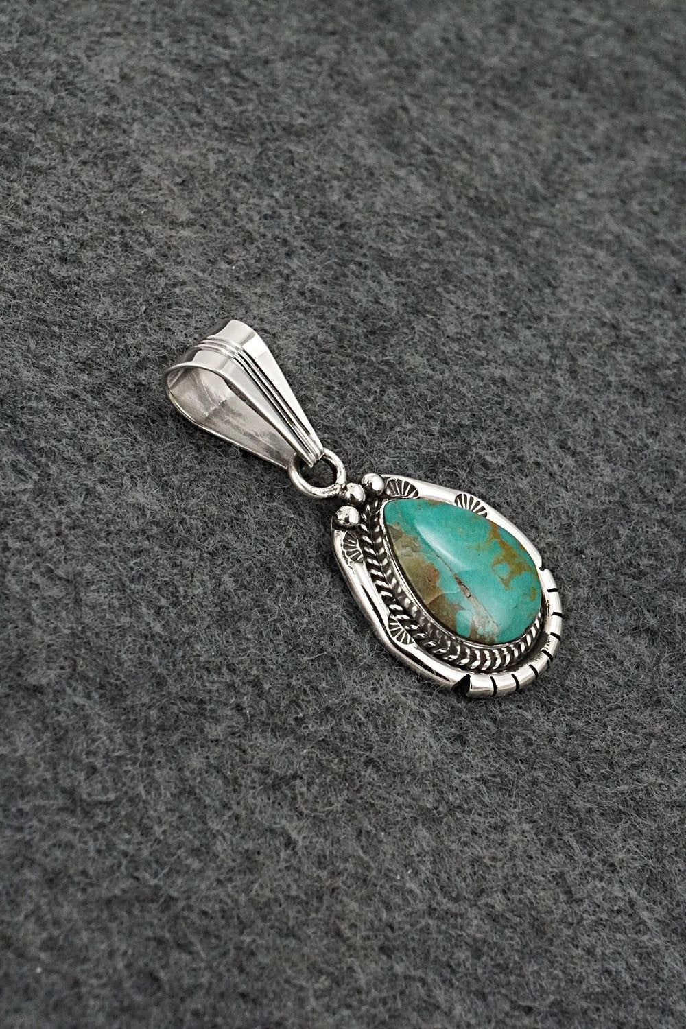 Turquoise & Sterling Silver Pendant - Samuel Yellowhair