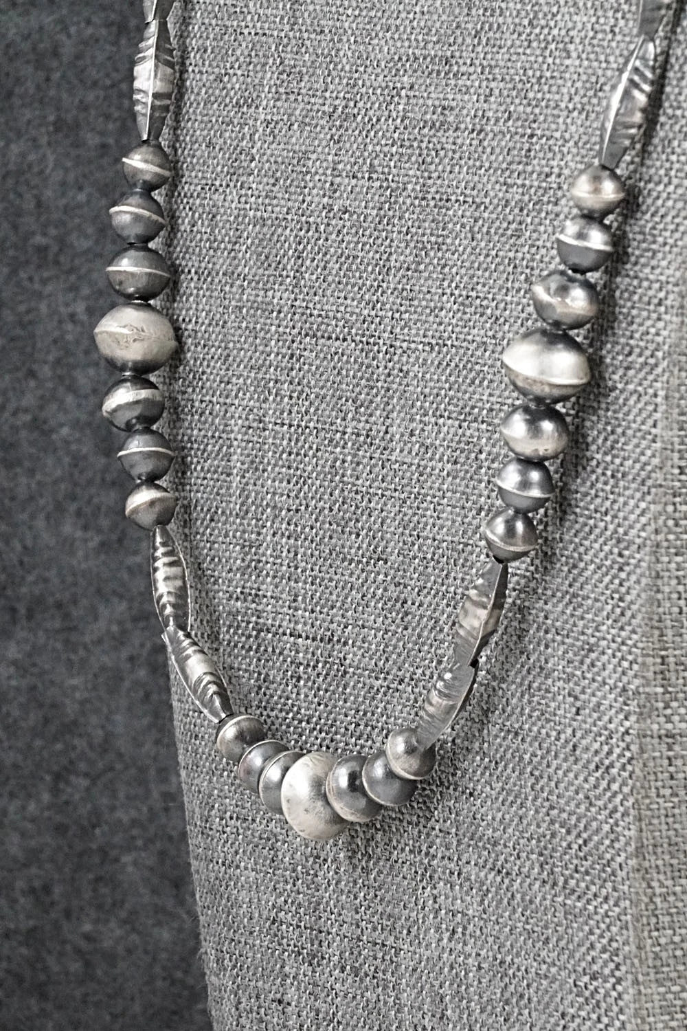 Sterling Silver Navajo Pearl Necklace 24" - Vintage