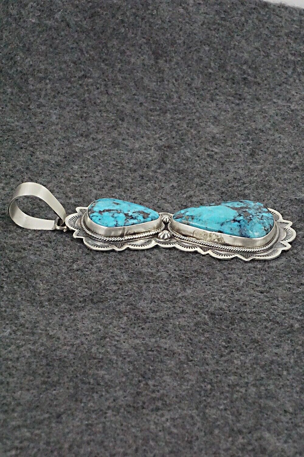 Turquoise & Sterling Silver Pendant - Bobby Johnson