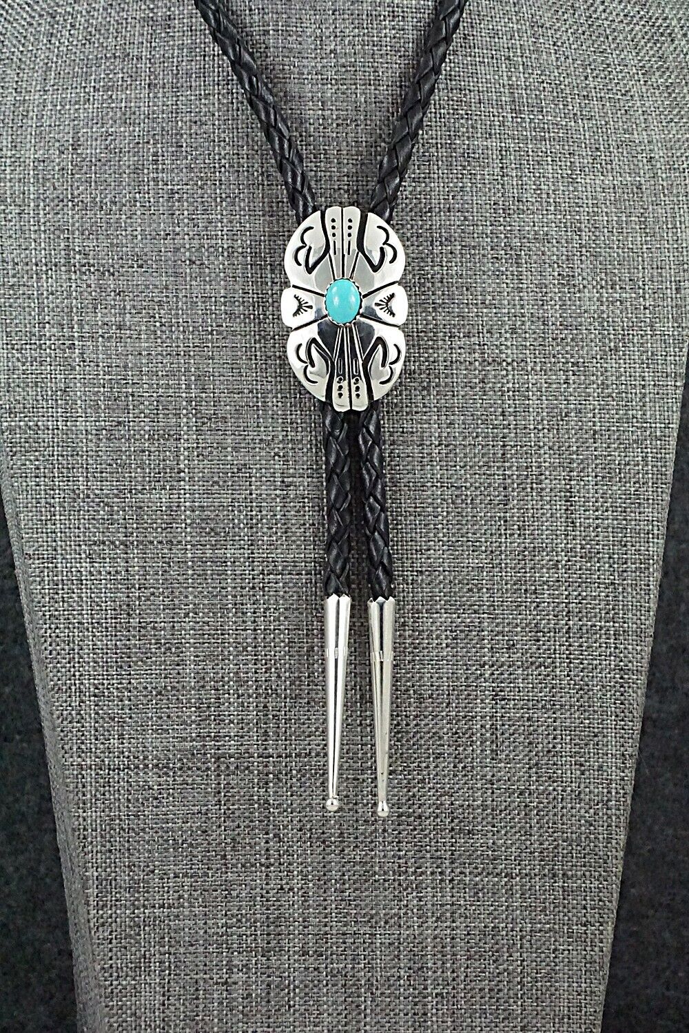 Turquoise & Sterling Silver Bolo Tie - Rosita Singer