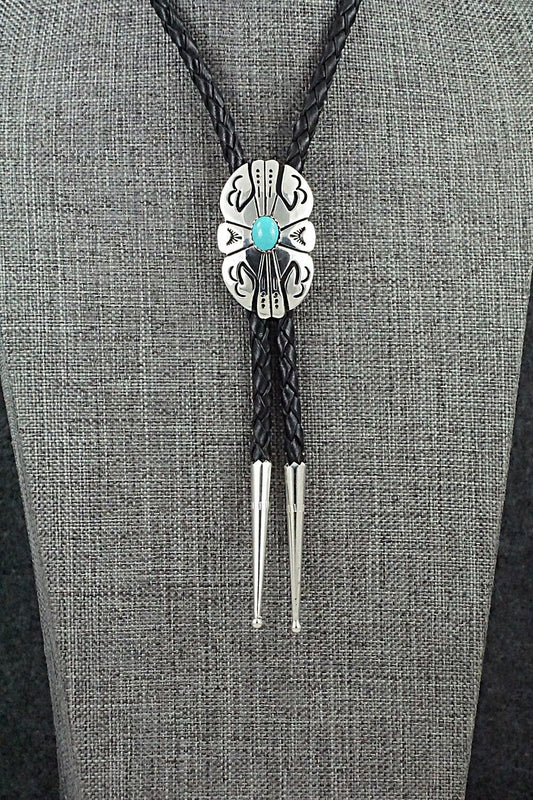 Turquoise & Sterling Silver Bolo Tie - Rosita Singer