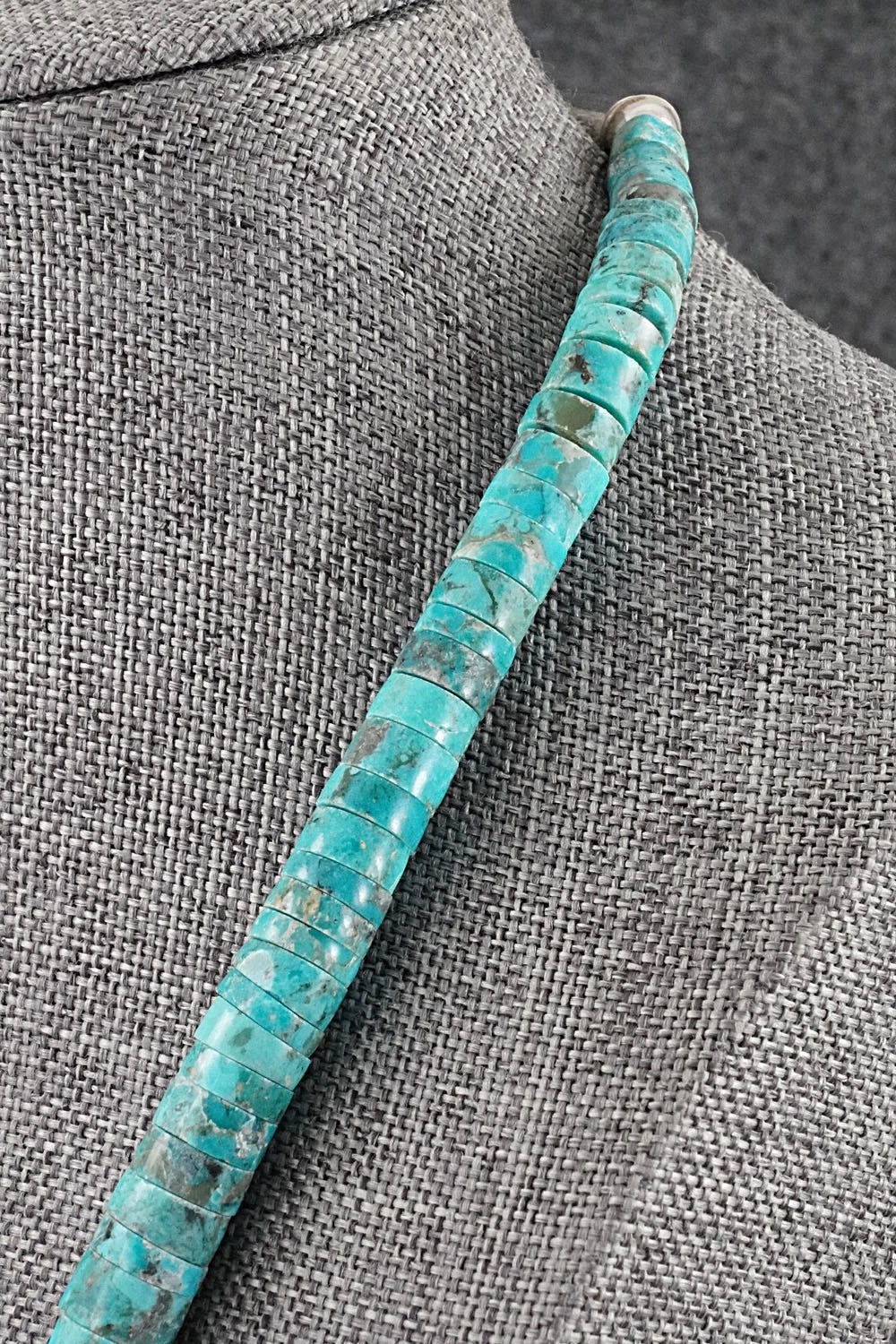 Turquoise & Sterling Silver Necklace 20" - Joe Garcia