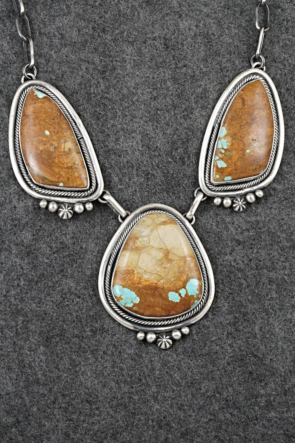Turquoise & Sterling Silver Necklace and Earrings Set - Paul Livingston