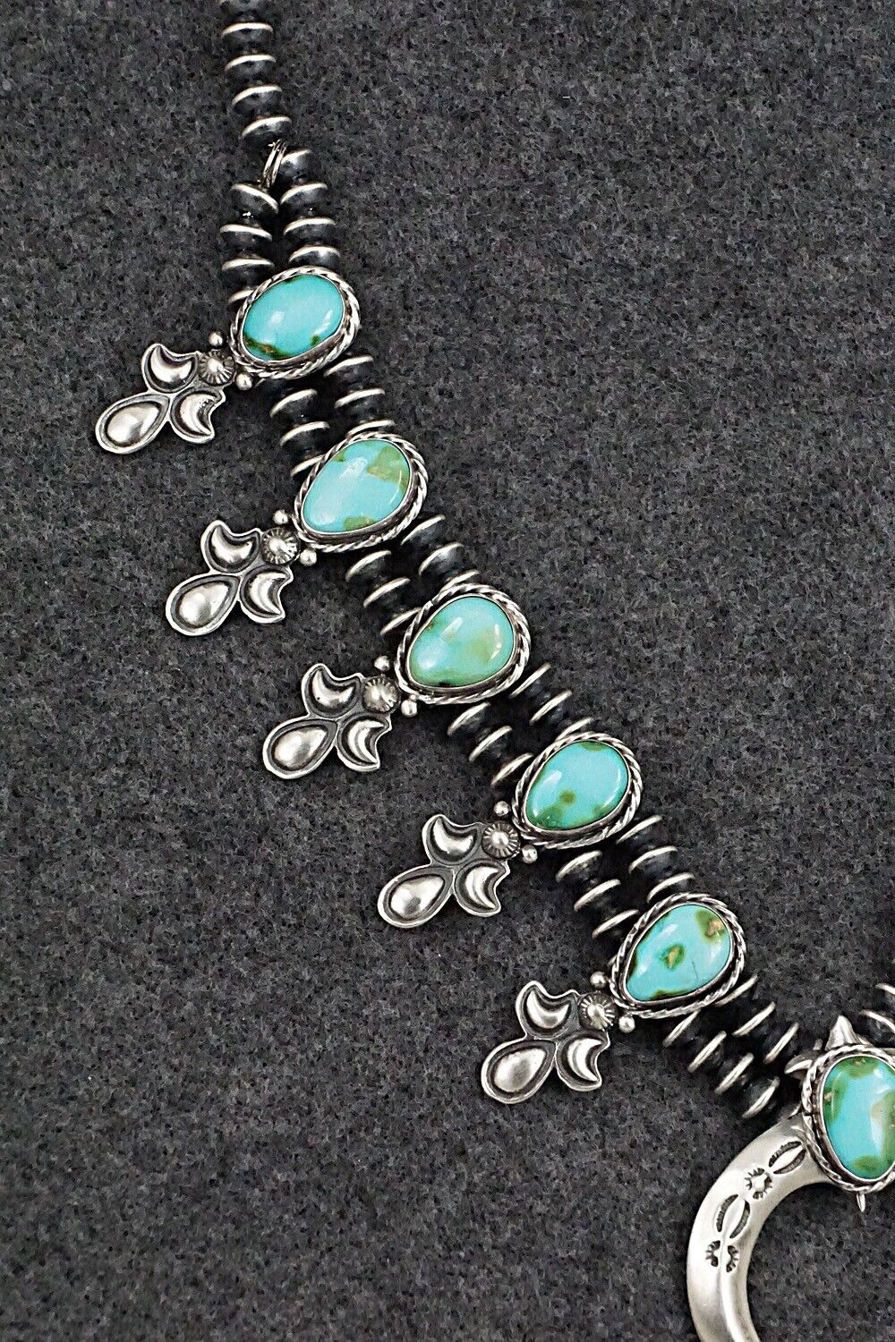 Turquoise & Sterling Silver Squash Blossom Set - Adrienne Gordon