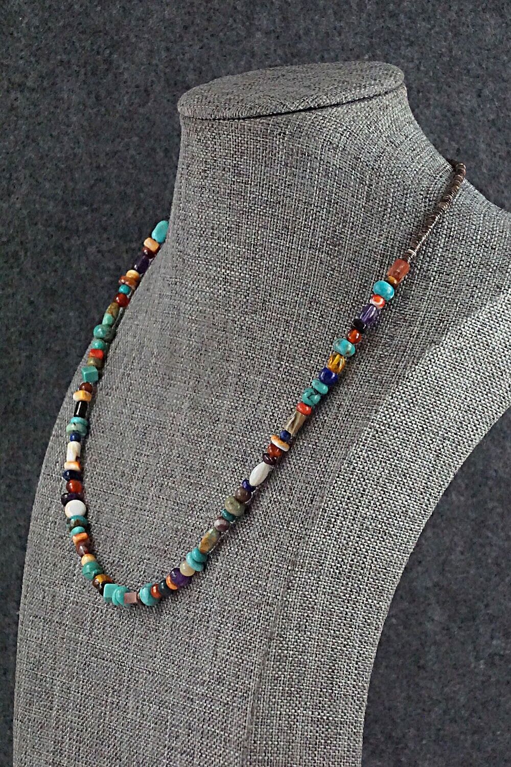 Multi-Stone and Sterling Silver Necklace - Helen Tsosie