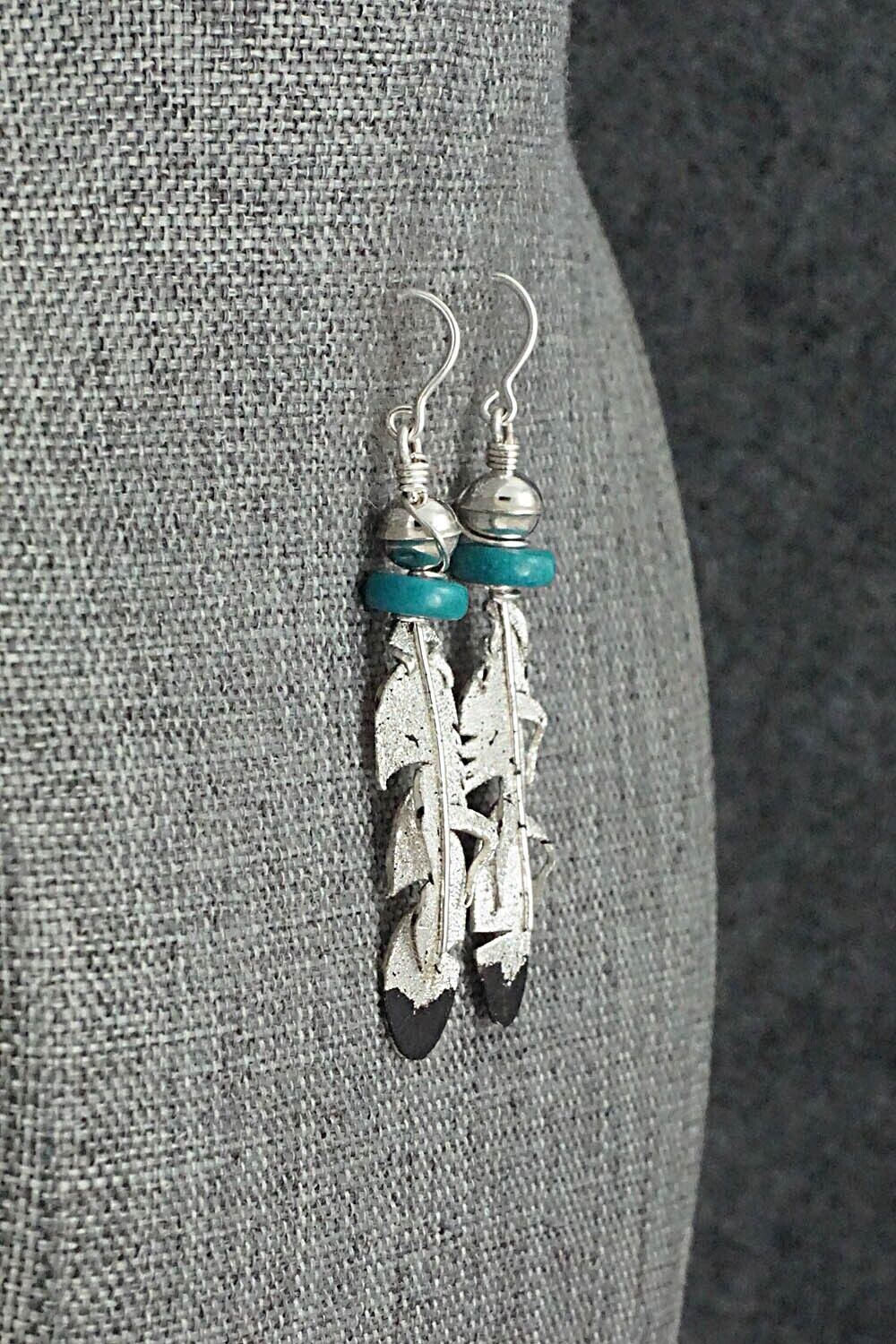 Turquoise & Sterling Silver Earrings - Ernest Rangel