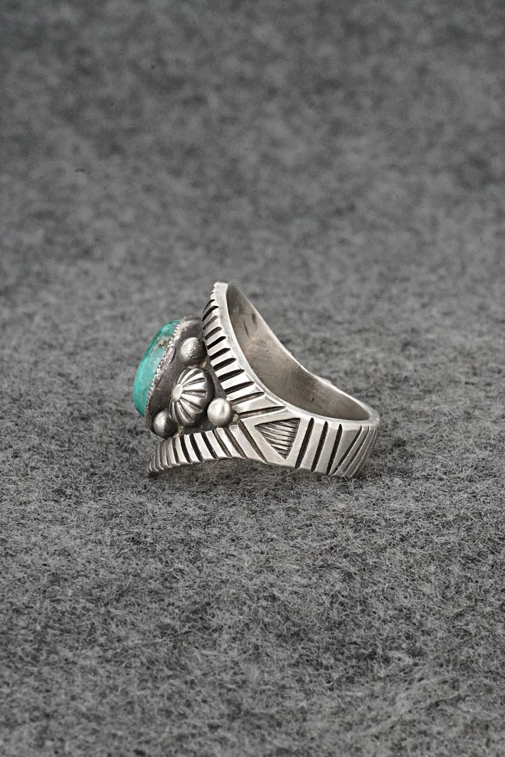 Turquoise & Sterling Silver Ring - Calvin Martinez - Size 8