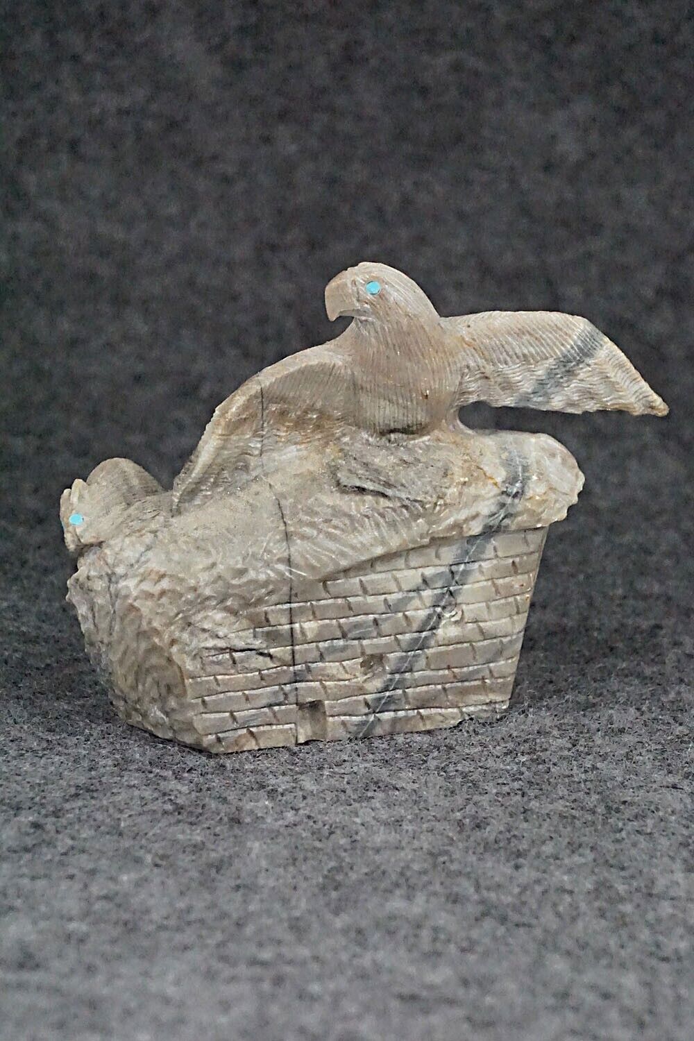Eagle and Rabbit Zuni Fetish Carving - Colin Weeka